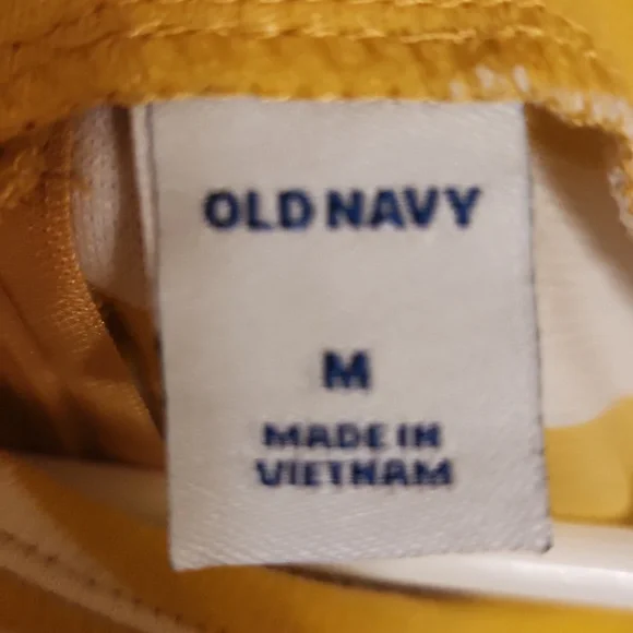 Old Navy short sleeve yellow and white stripe midi dress size medium - Picture 7 of 7